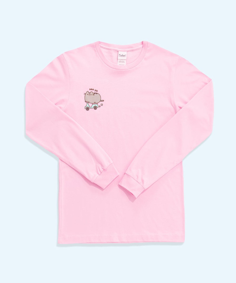 ACDC Scooter Pusheen Long-Sleeve Uni Tee Guys & Uni