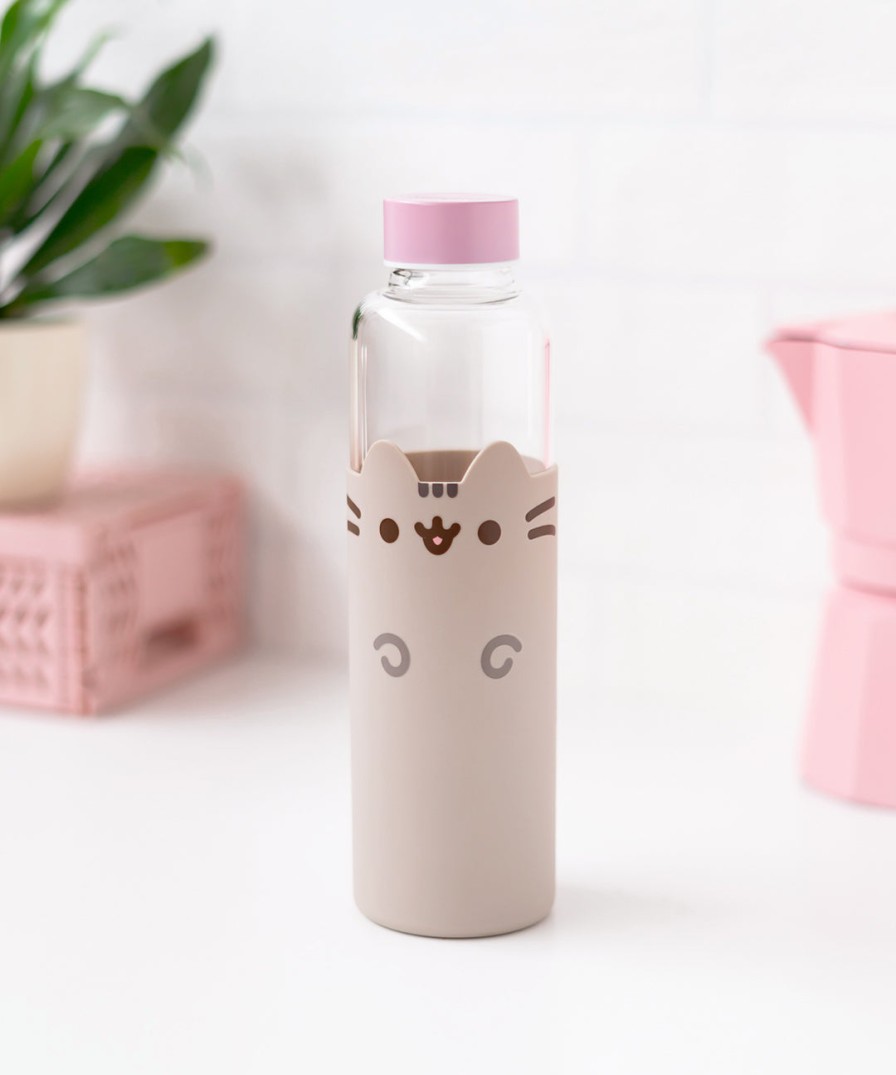 Grupo Erik Pusheen Glass Water Bottle Kitchen & Pet