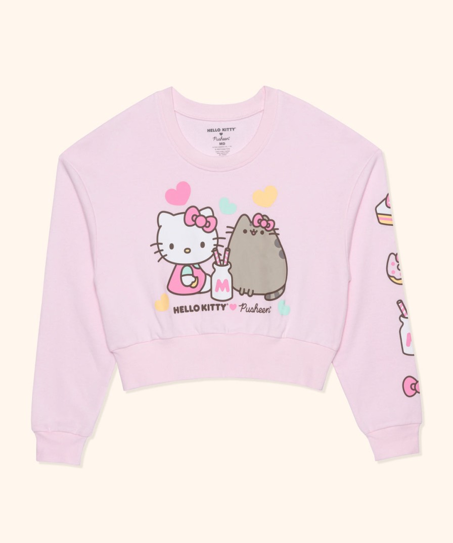 Hybrid Hello Kitty® X Pusheen® Ladies Cropped Sweatshirt Ladies