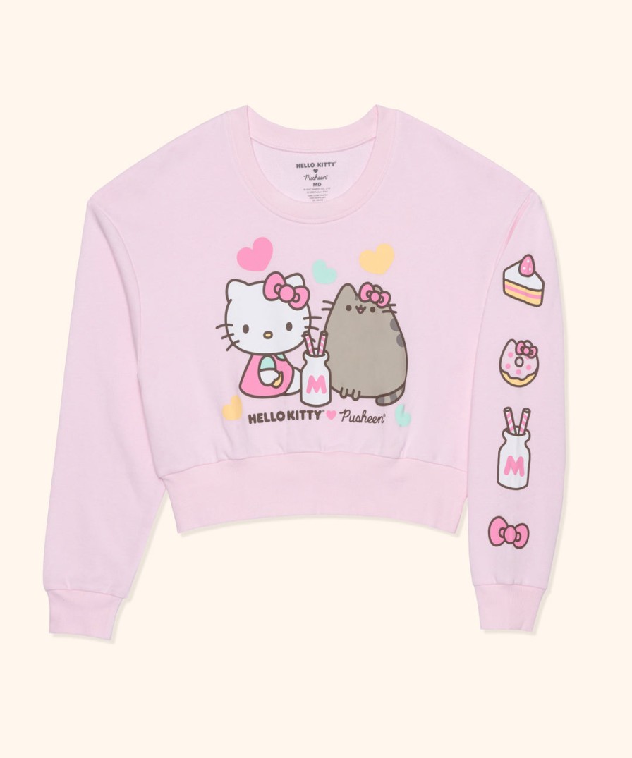 Hybrid Hello Kitty® X Pusheen® Ladies Cropped Sweatshirt Ladies